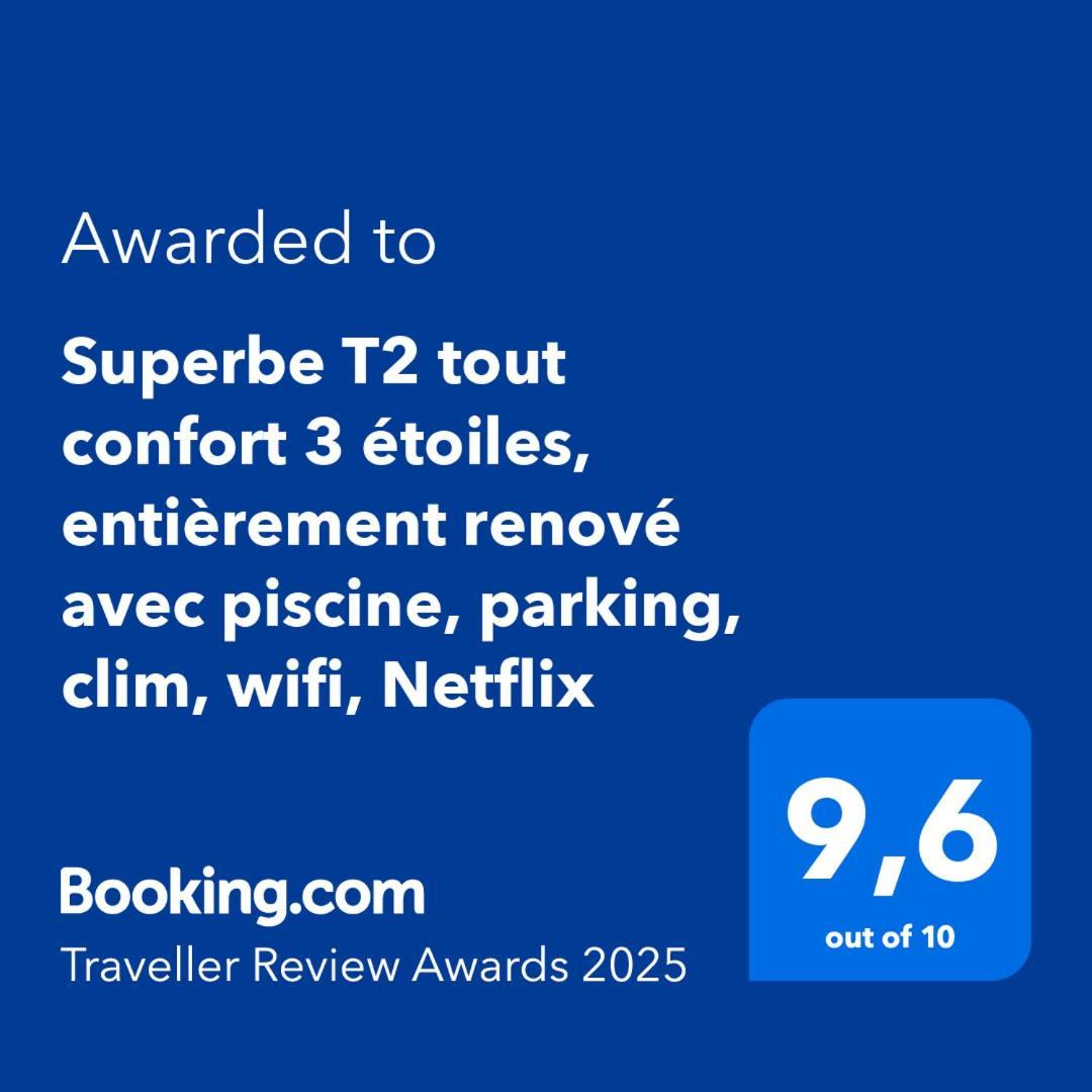 Superbe T2 Tout Confort 3 Etoiles, Entierement Renove Avec Piscine, Parking, Clim, Wifi, Netflix Ла-Гранд-Мот Экстерьер фото